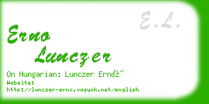 erno lunczer business card